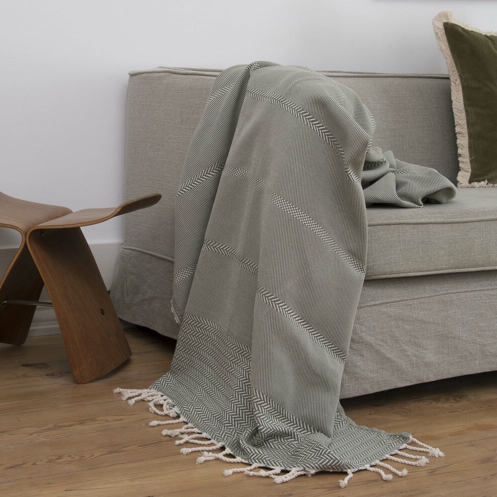 Oslo - Throw - Cotton - Green