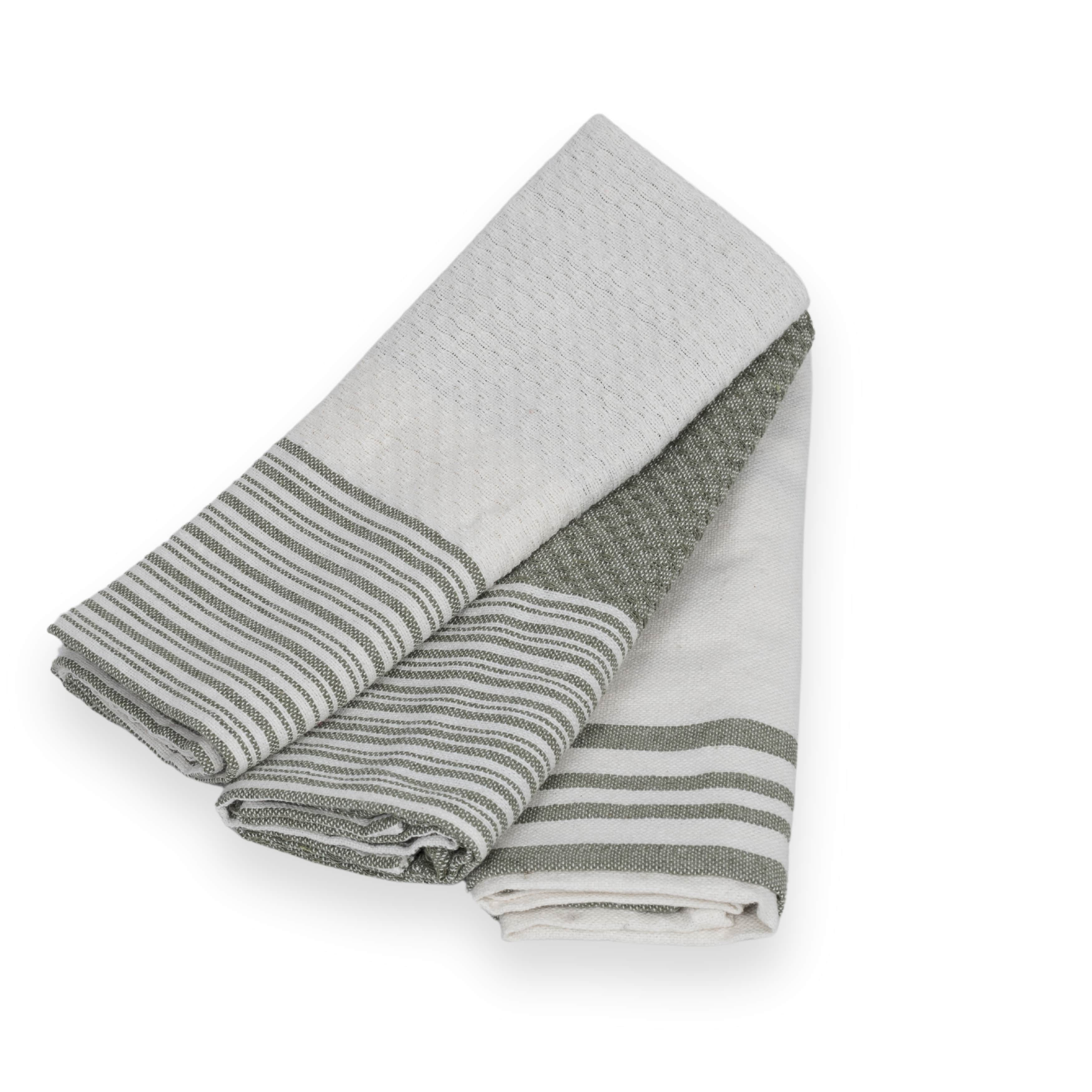 Mahdia - Tea Towel (X3) - Olive Green