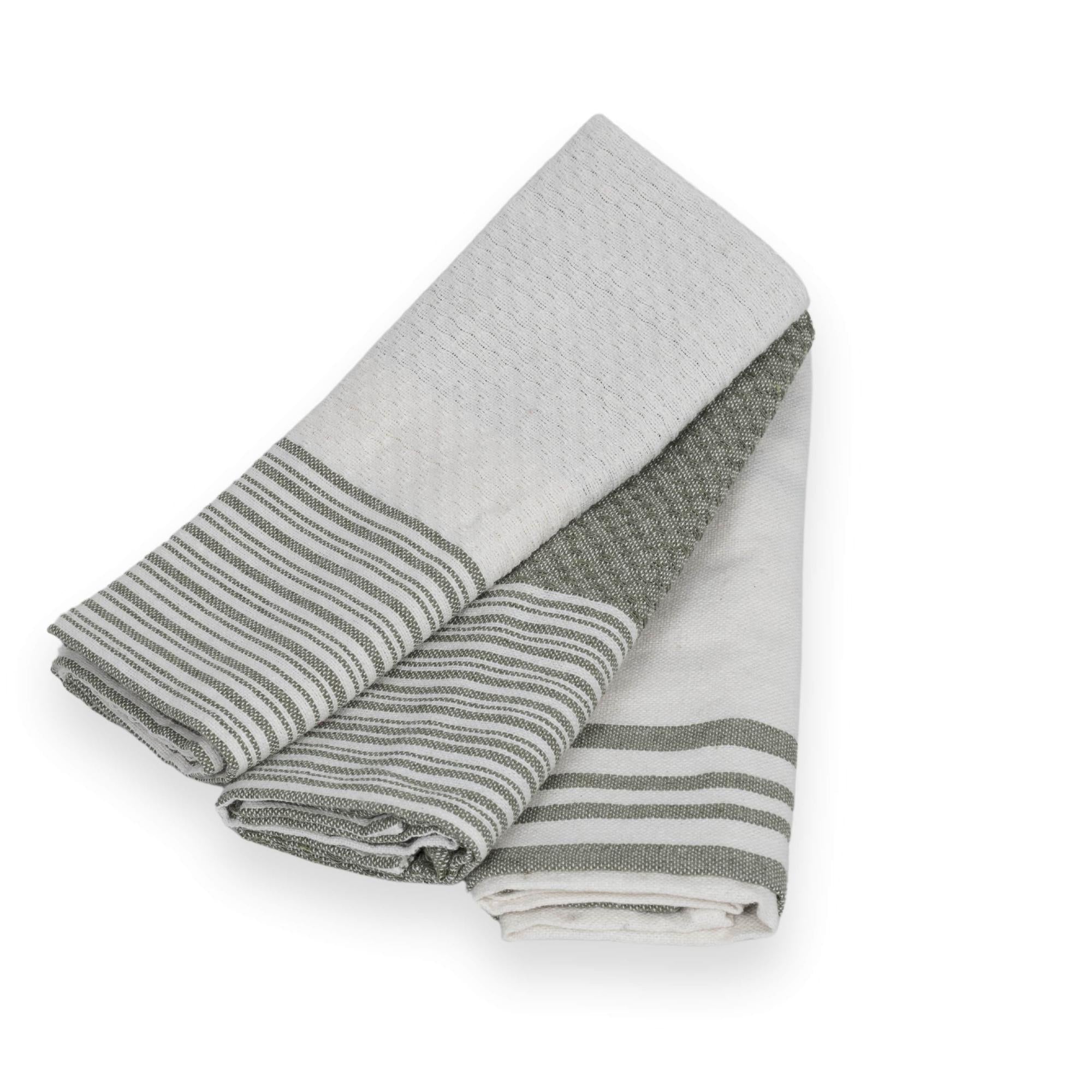 Mahdia - Tea Towel (X3) - Olive Green