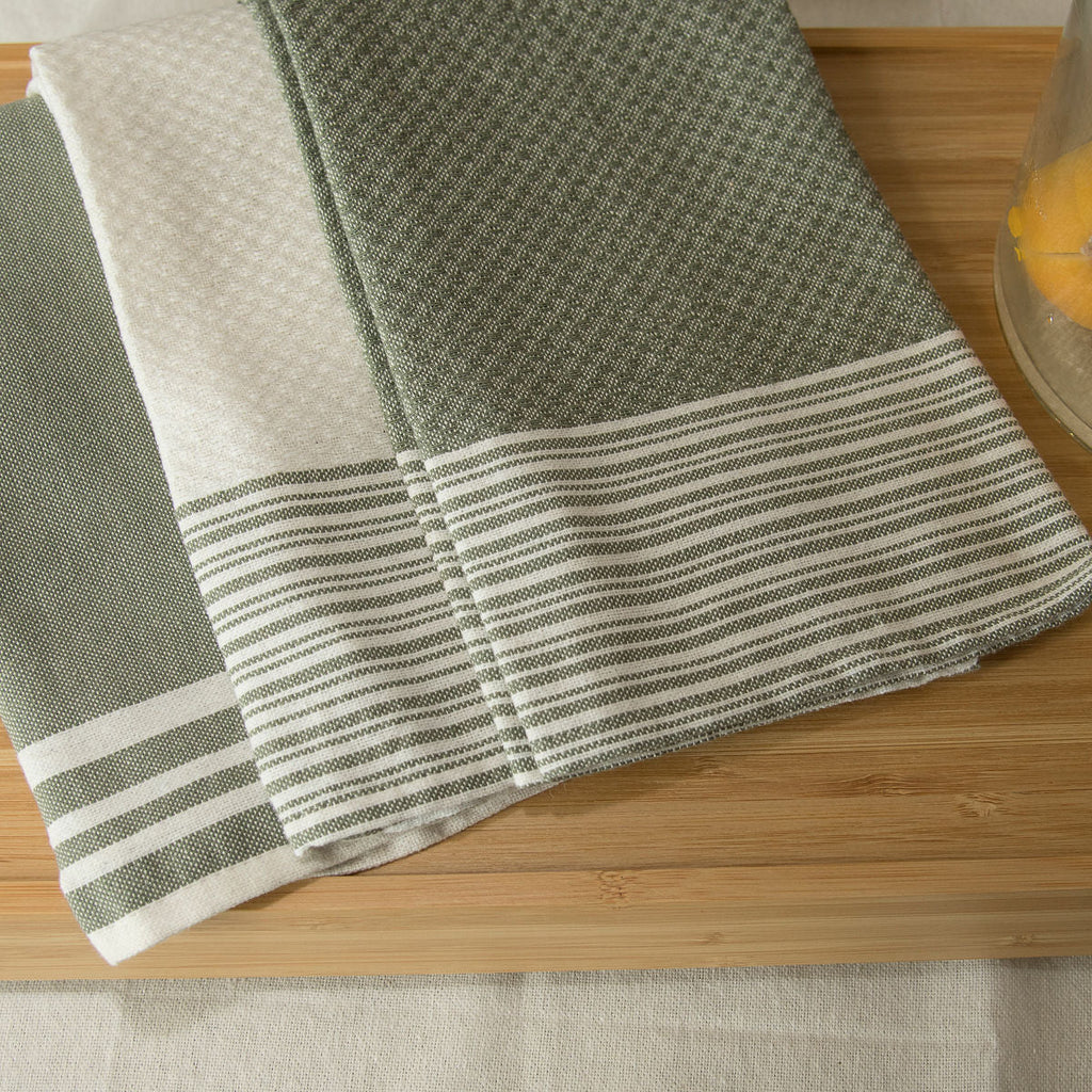 Mahdia - Tea Towel (X3) - Olive Green