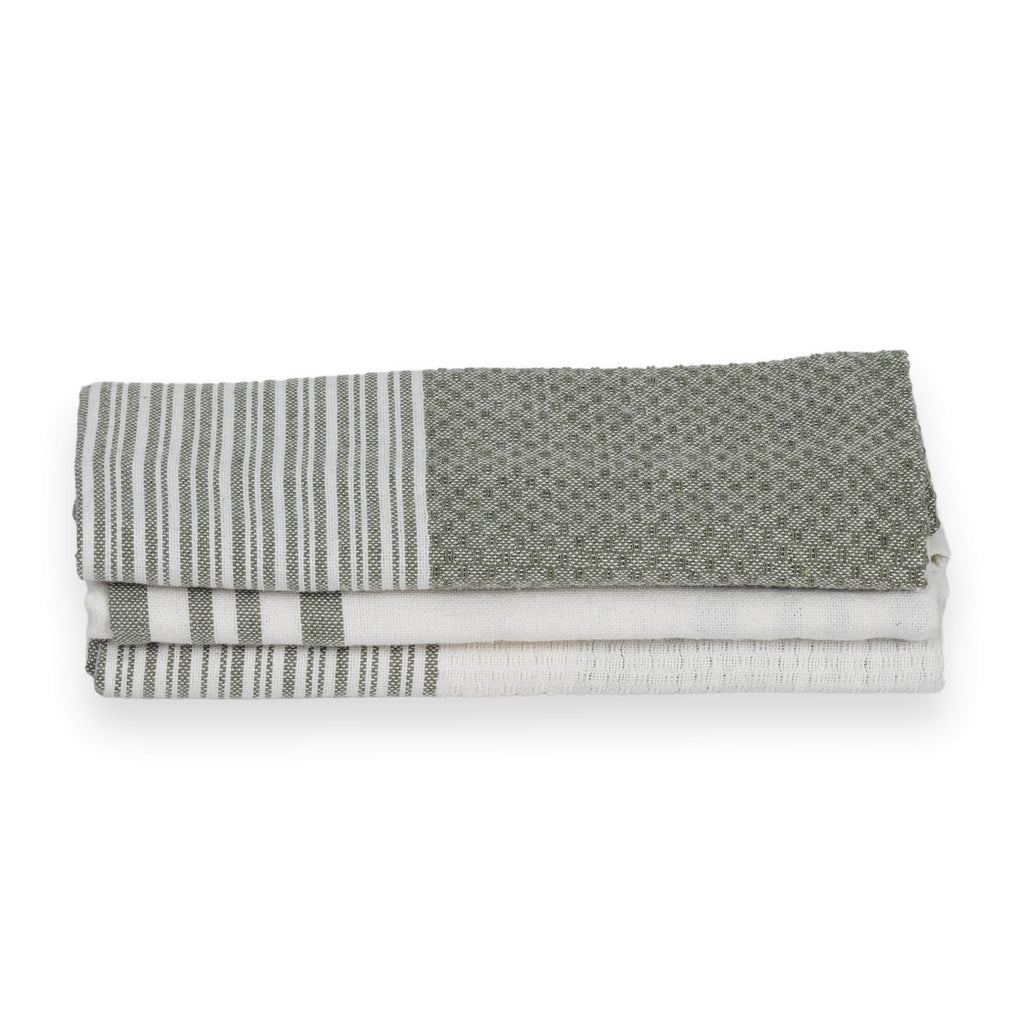Mahdia - Tea Towel (X3) - Olive Green