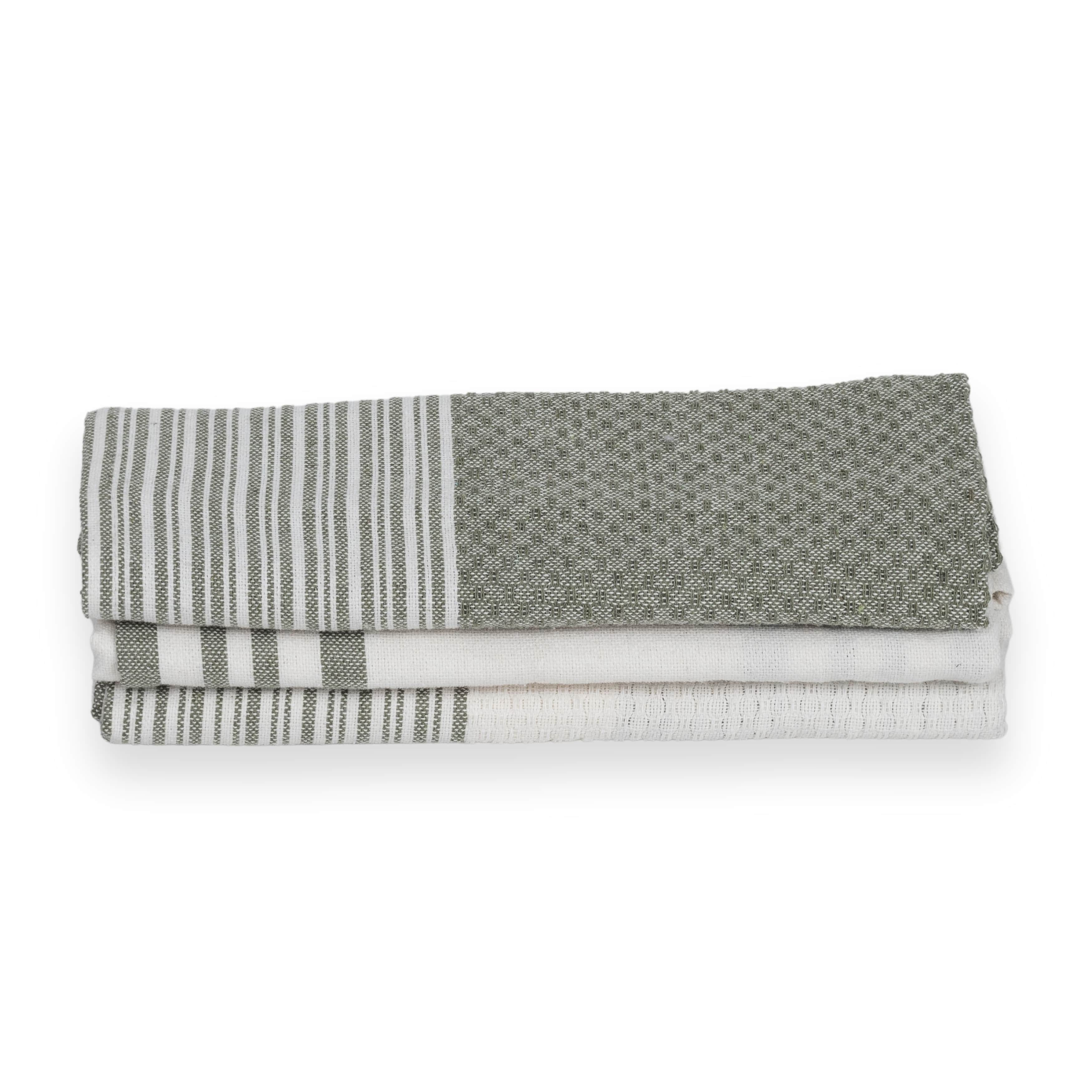 Mahdia - Tea Towel (X3) - Olive Green