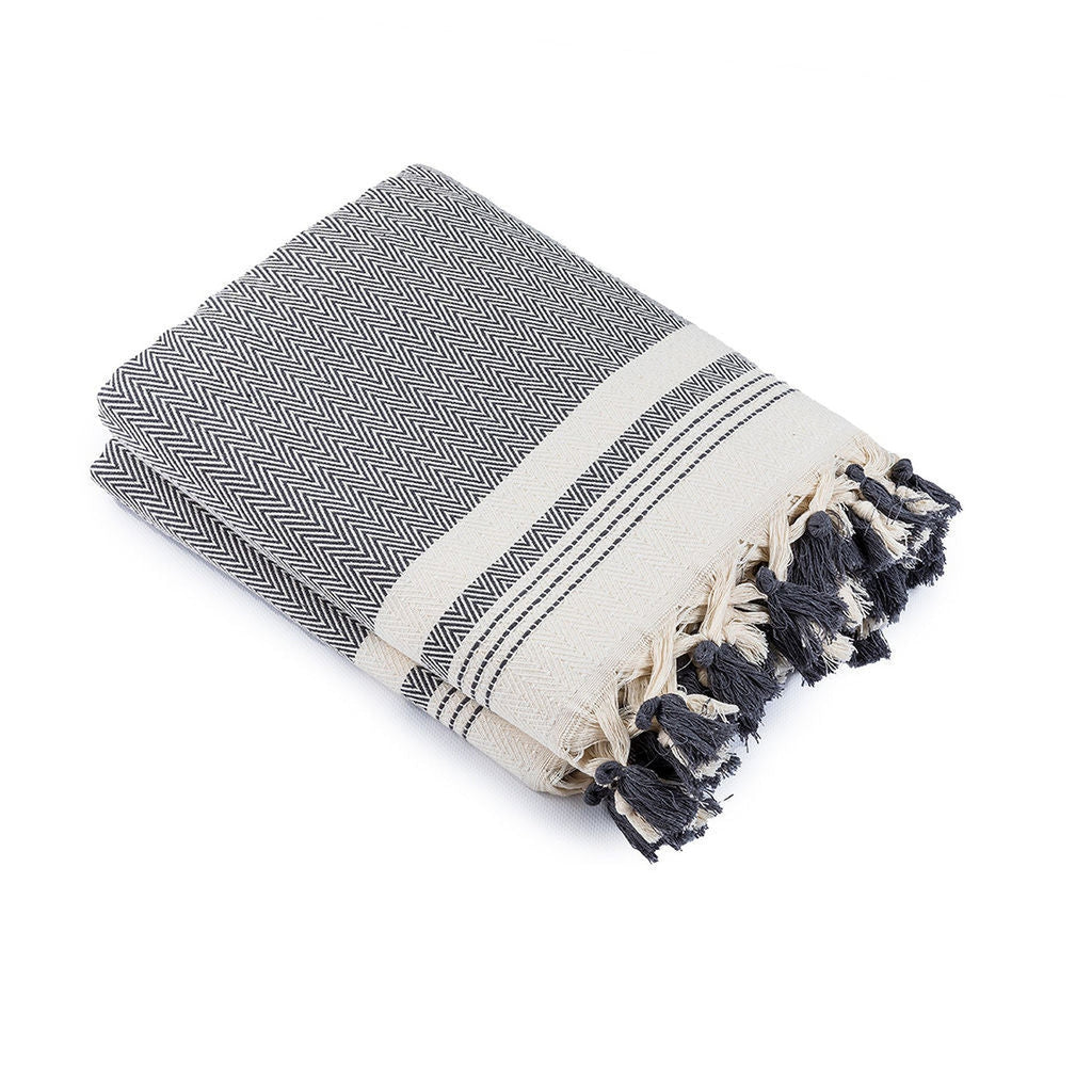Ivan - Plaid - Coton - Gris Moyen