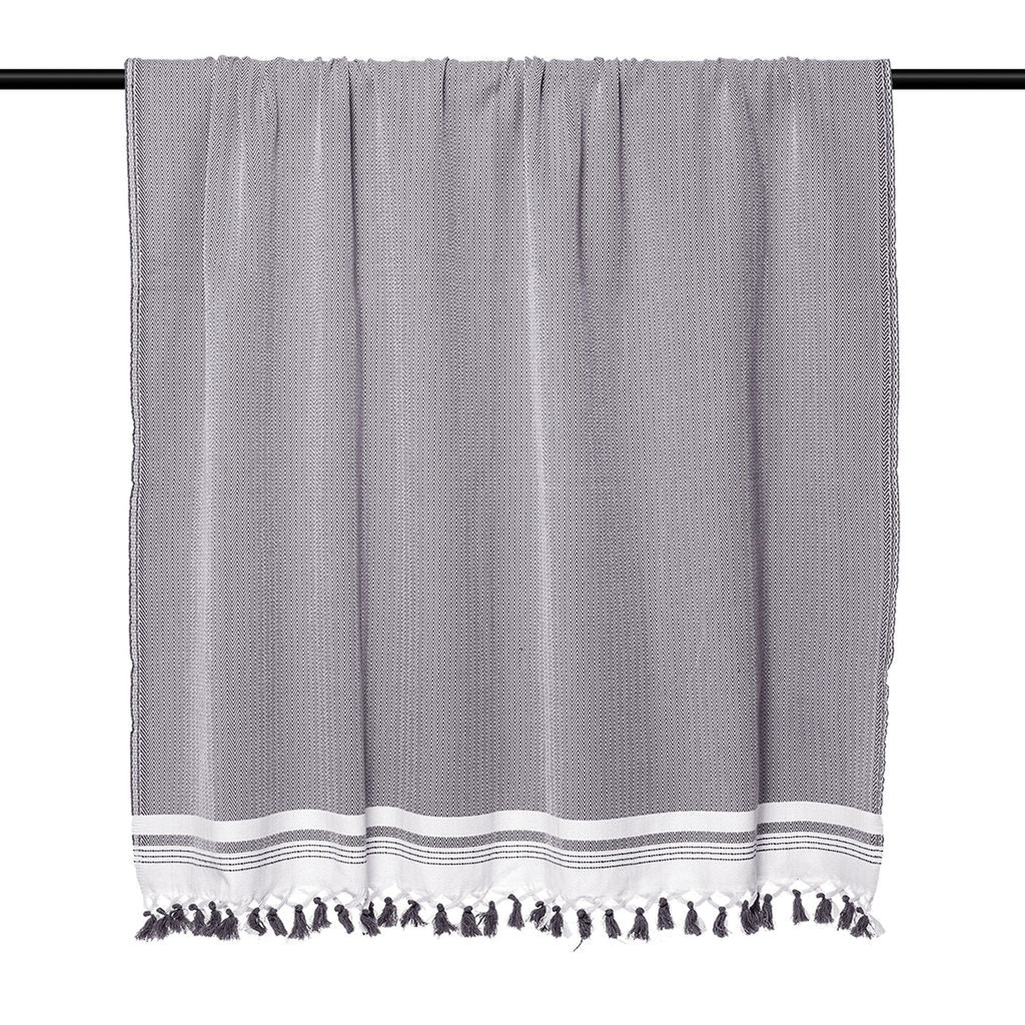 Ivan - Plaid - Coton - Gris Moyen