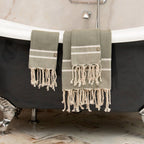 Stockholm - Foutas De Bain (1 Grande Et 2 Petites) - Vert Olive
