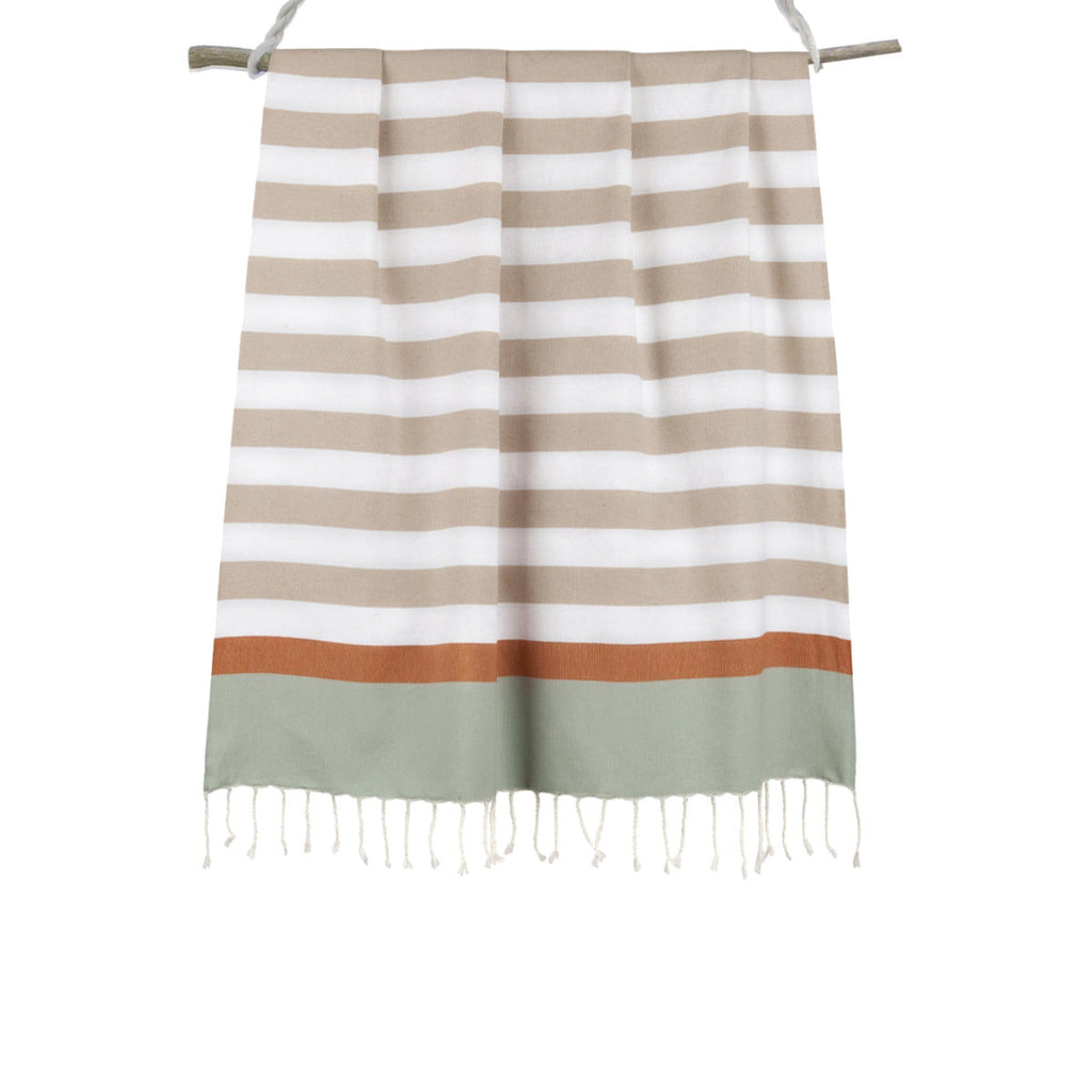 Arcachon - Fouta Tricolore - Beige/Terracotta