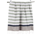 Arcachon - Fouta Tricolore - Eau De Nil/Jean Blue