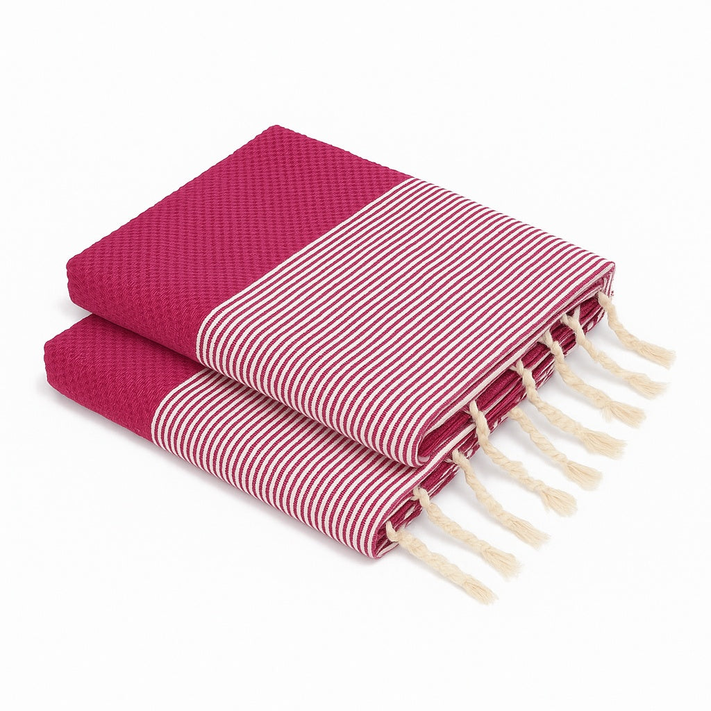 Ericeira - Set of 2 Foutas - Fuchsia Pink