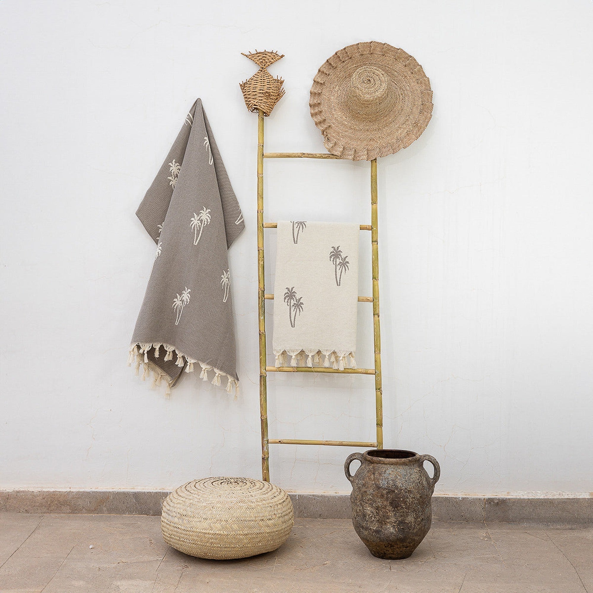 Palmier - Fouta Jacquard - Taupe Clair