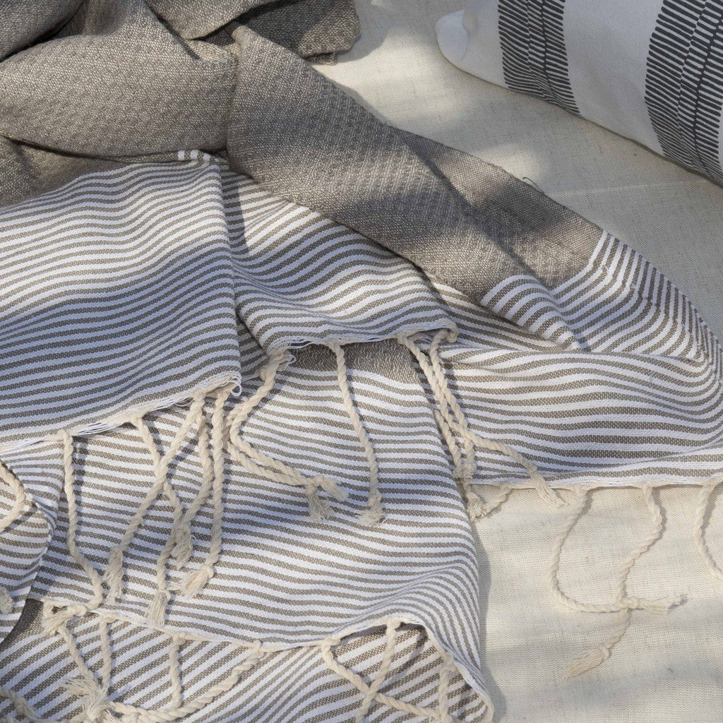 Ibiza - Fouta Panal de Abeja - Topo Claro