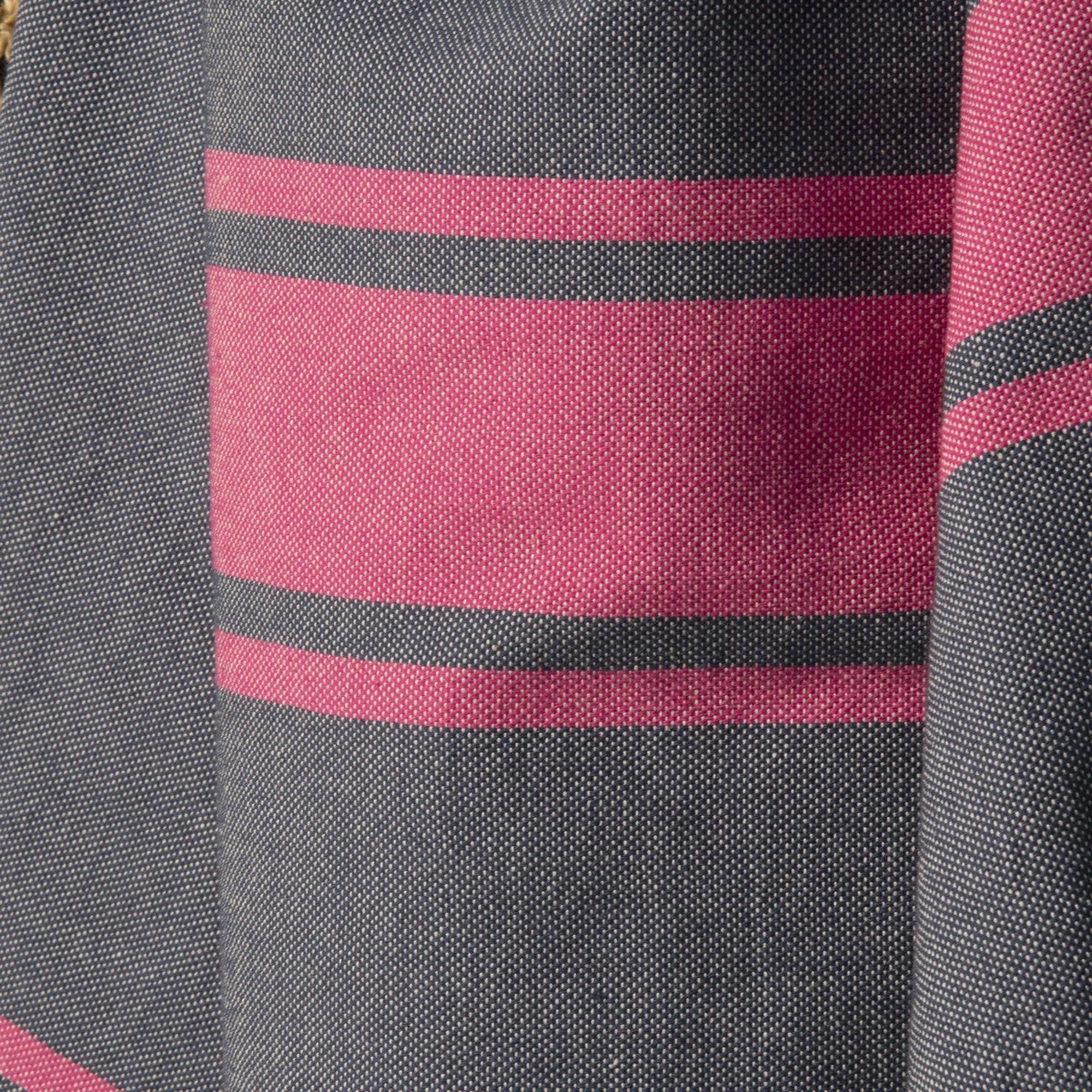 St Tropez - Fouta bicolor - Azul denim/Rosa fucsia