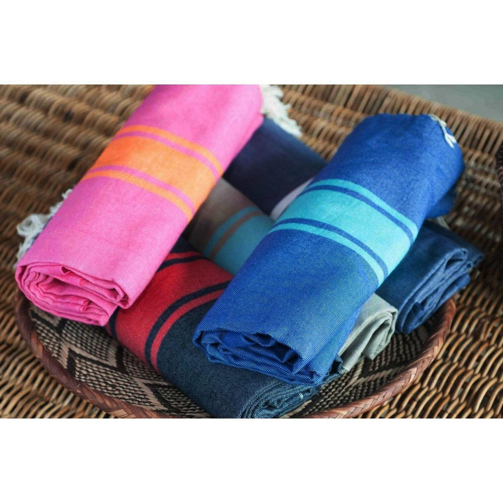 St Tropez - Fouta bicolor - Rosa Fucsia/Naranja