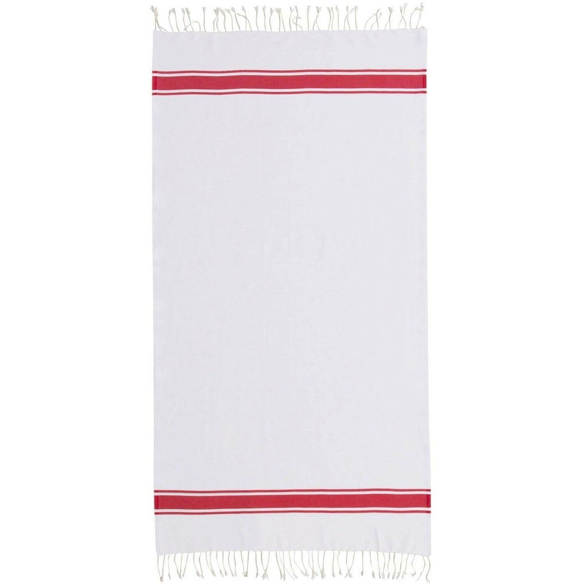 St Tropez - Fouta Blanche - Blanc/Rouge