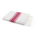 St Tropez - Fouta blanca - Blanco/Rosa fucsia