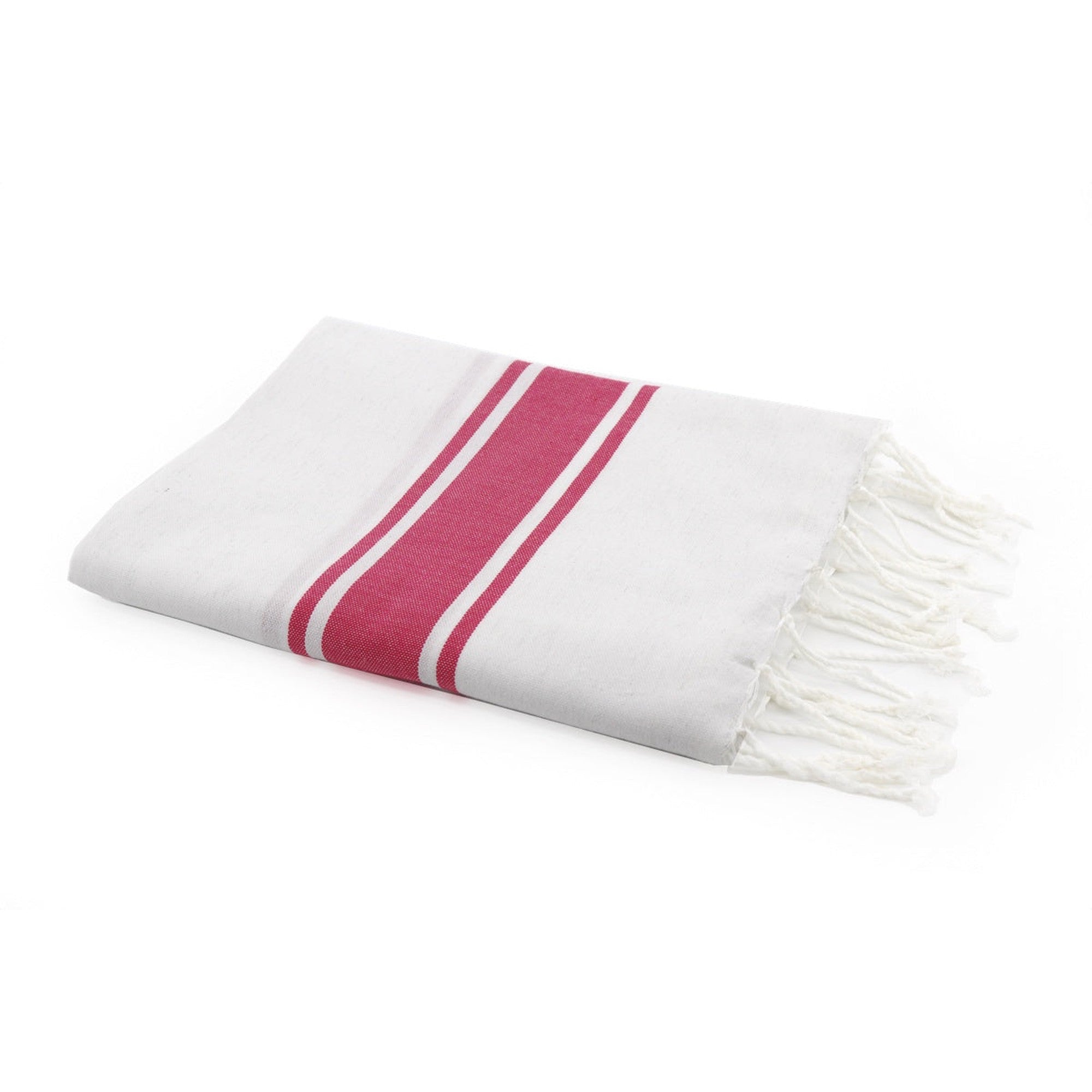 St Tropez - Fouta blanca - Blanco/Rosa fucsia