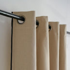 Ernest - Eyelet Curtain - Washed Linen - Natural/Black
