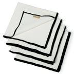Ernest - Lot De 4 Serviettes De Table - Blanc/Noir