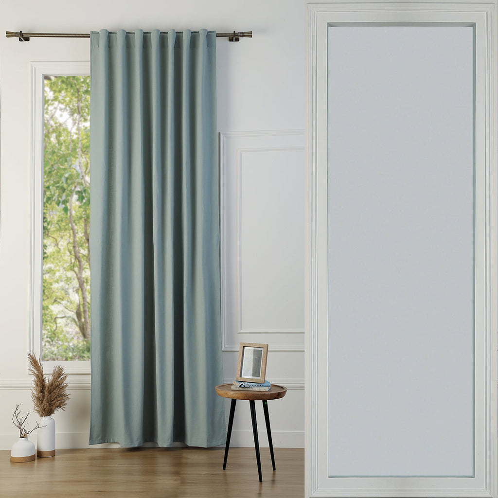 Louis - Tab-Top Curtain - Cotton Canvas - Celadon Green