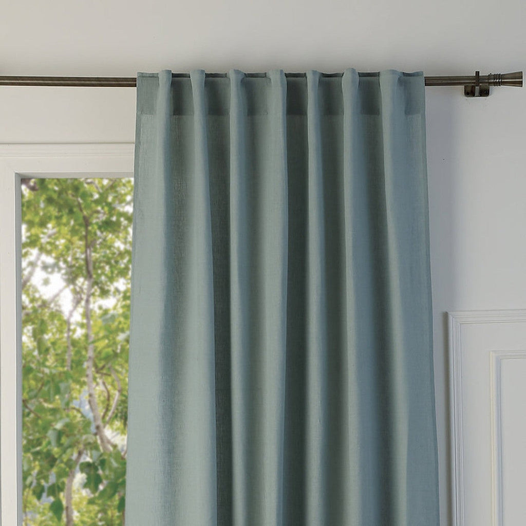 Louis - Tab-Top Curtain - Cotton Canvas - Celadon Green