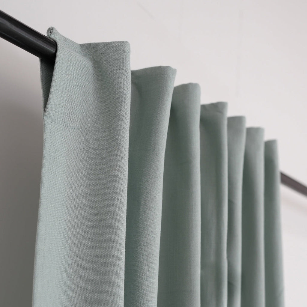 Louis - Tab-Top Curtain - Cotton Canvas - Celadon Green