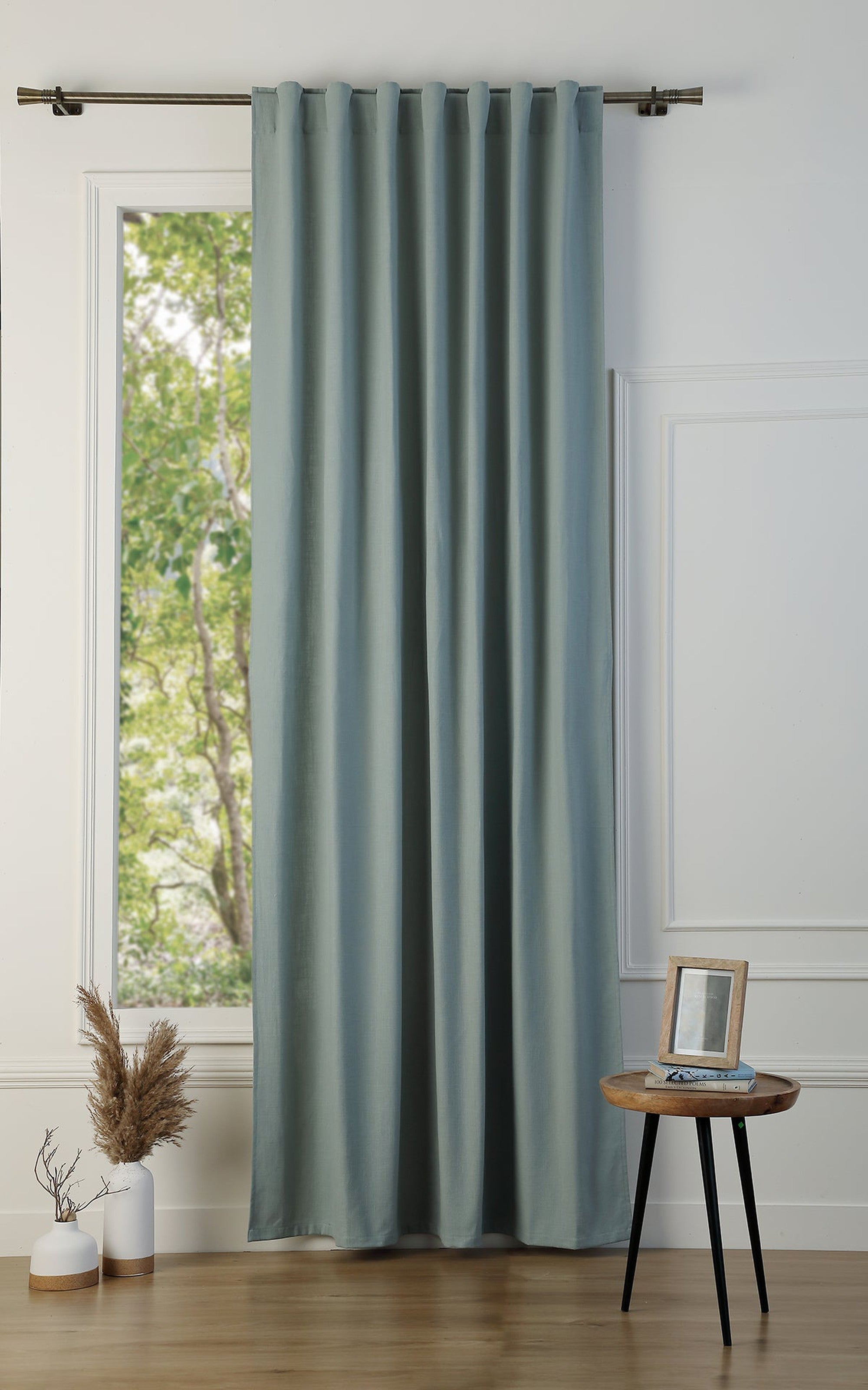 Louis - Tab-Top Curtain - Cotton Canvas - Celadon Green