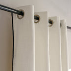 Jules - Eyelet Curtain - Cotton Canvas - White/Black