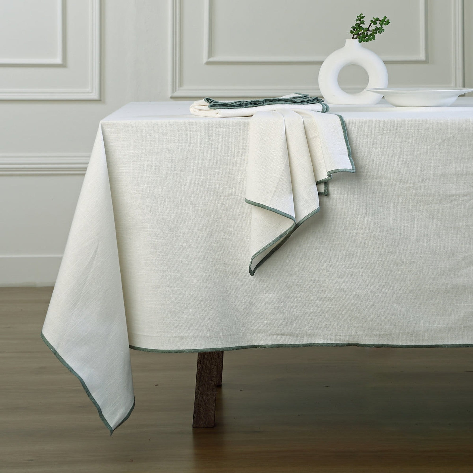 Jules - Nappe - Blanc/Céladon