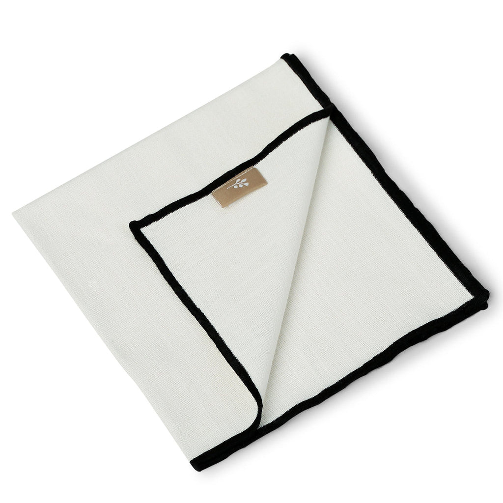 Jules - Serviette De Table (X4) - Blanc/Noir