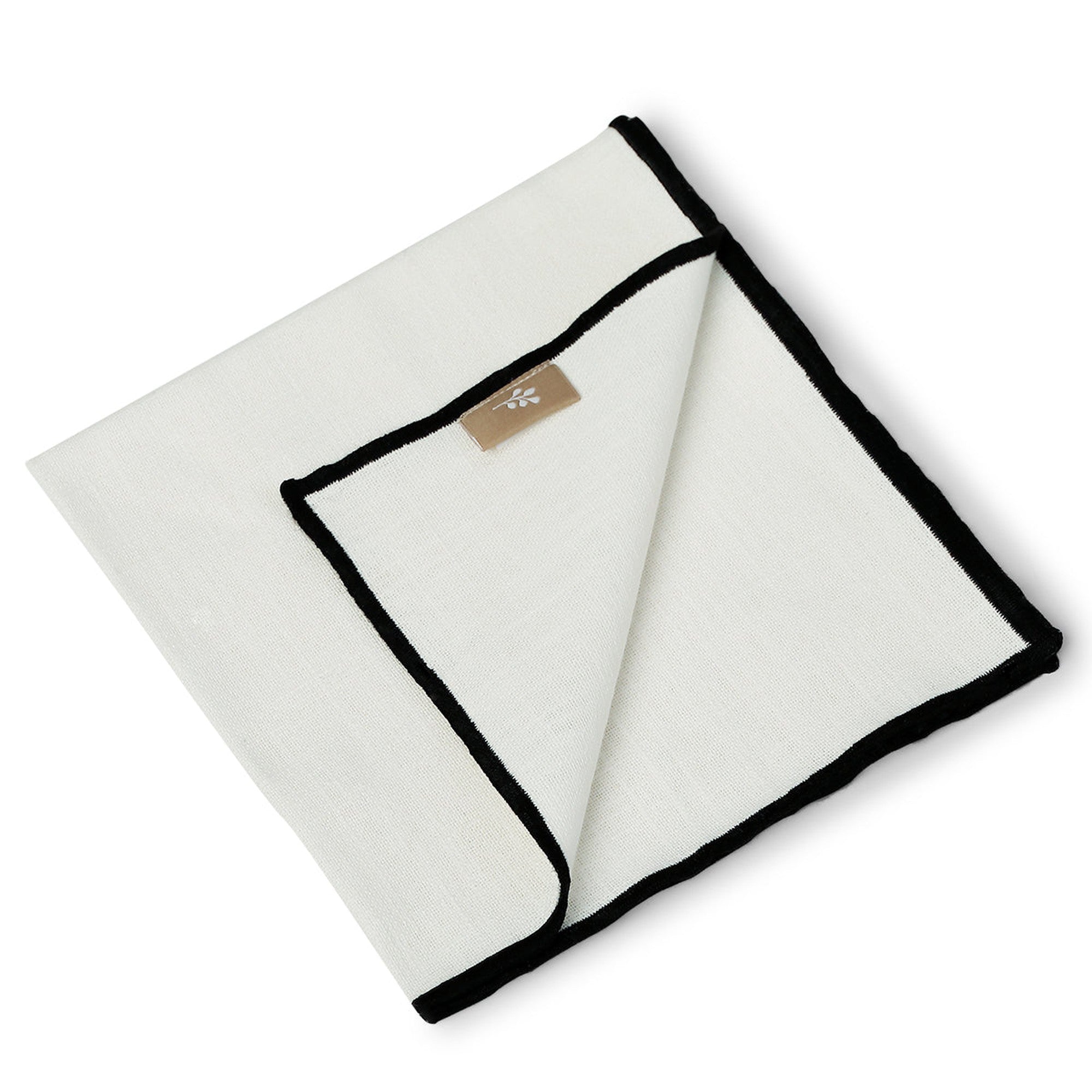 Jules - Serviette De Table (X4) - Blanc/Noir