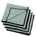 Jules - Lot De 4 Serviettes De Table - Céladon/Noir
