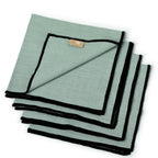 Jules - Lot De 4 Serviettes De Table - Céladon/Noir