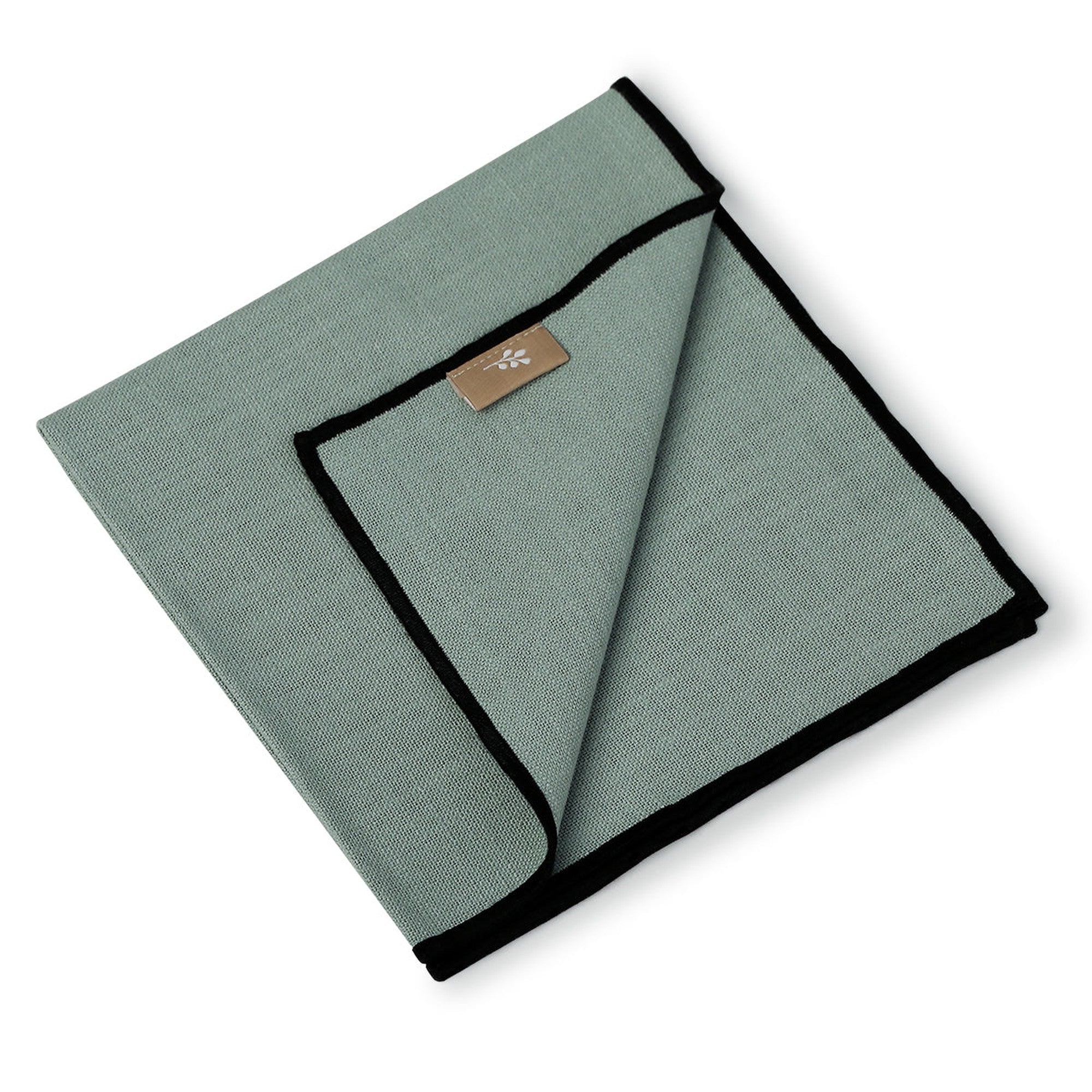 Jules - Lot De 4 Serviettes De Table - Céladon/Noir