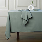 Jules - Lot De 4 Serviettes De Table - Céladon/Noir