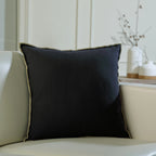 Jules - Housse De Coussin - Toile De Coton - Fusain/Sable