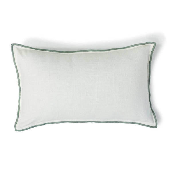 Jules - Cushion Cover - Cotton Canvas - White/Celadon