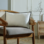 Jules - Coussin - Toile De Coton - Blanc/Noir