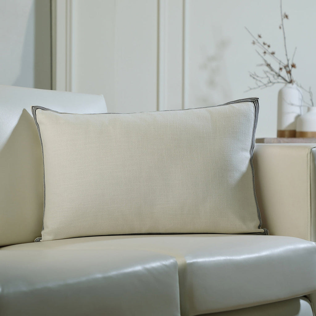 Victor - Coussin - Toile De Coton - Blanc