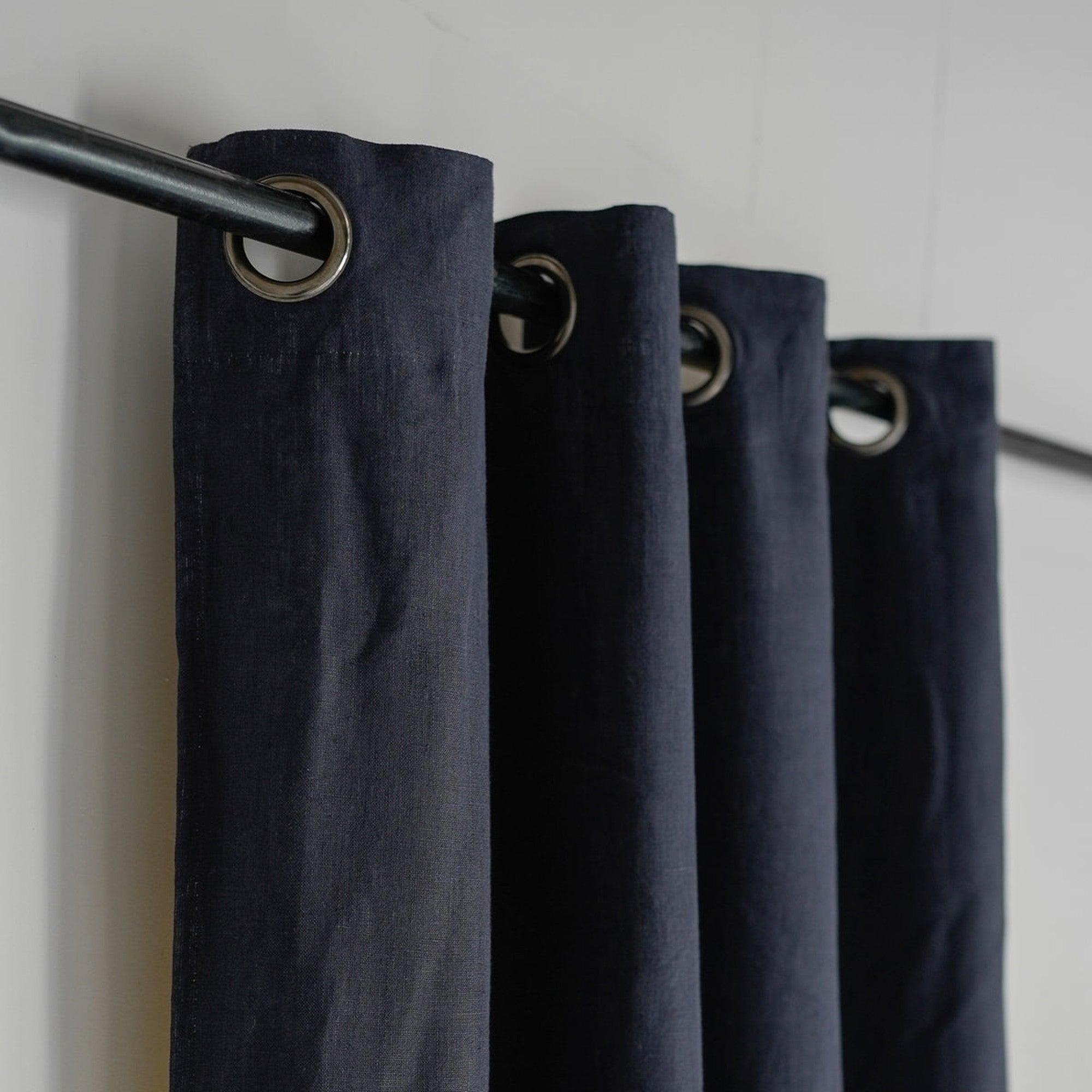 Paul - Eyelet Curtain - Washed Linen - Charcoal