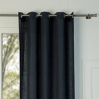 Paul - Eyelet Curtain - Washed Linen - Charcoal