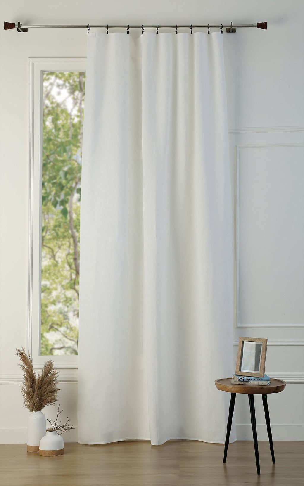 Paul - Cortina Panel - Lino Lavado - Blanco