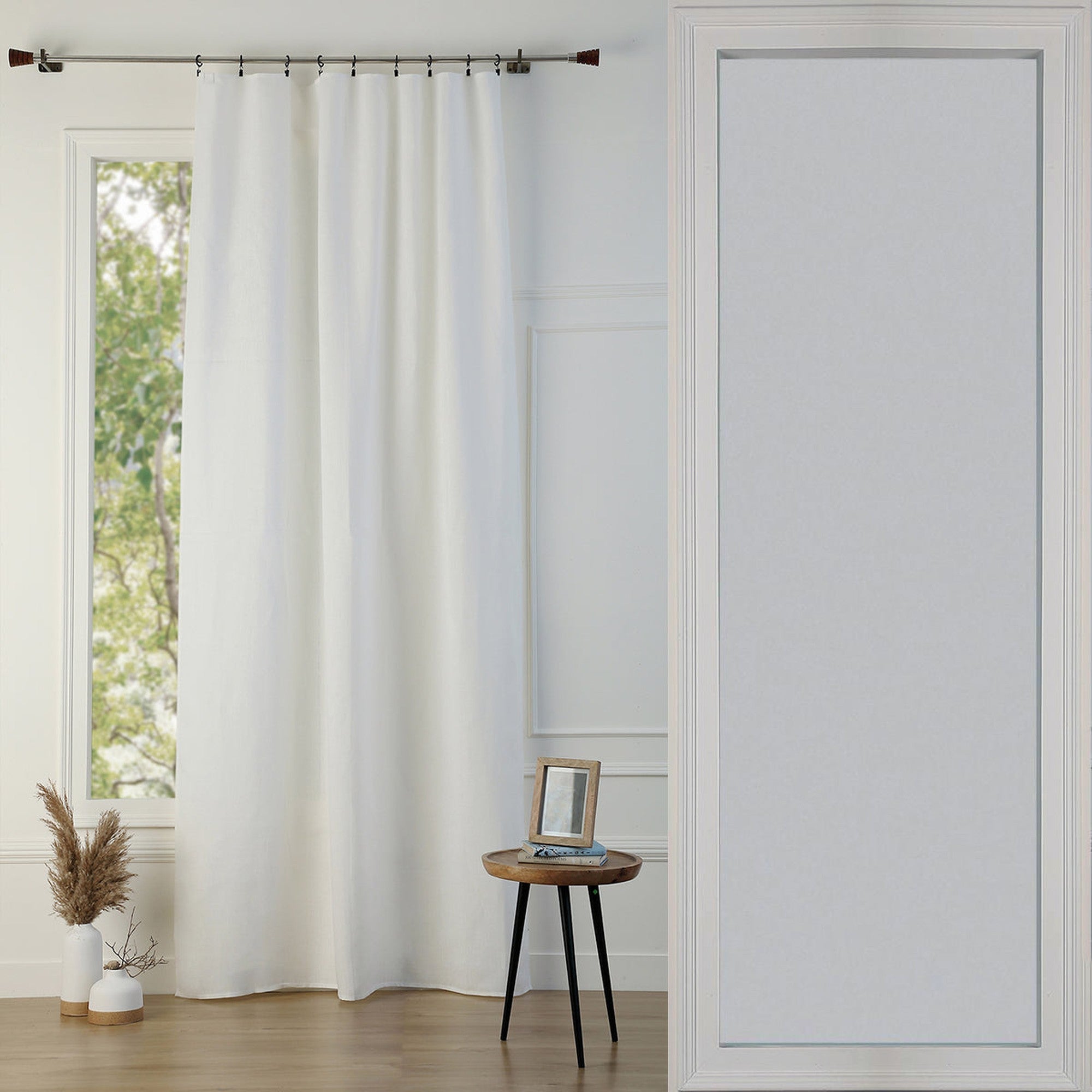 Paul - Cortina Panel - Lino Lavado - Blanco