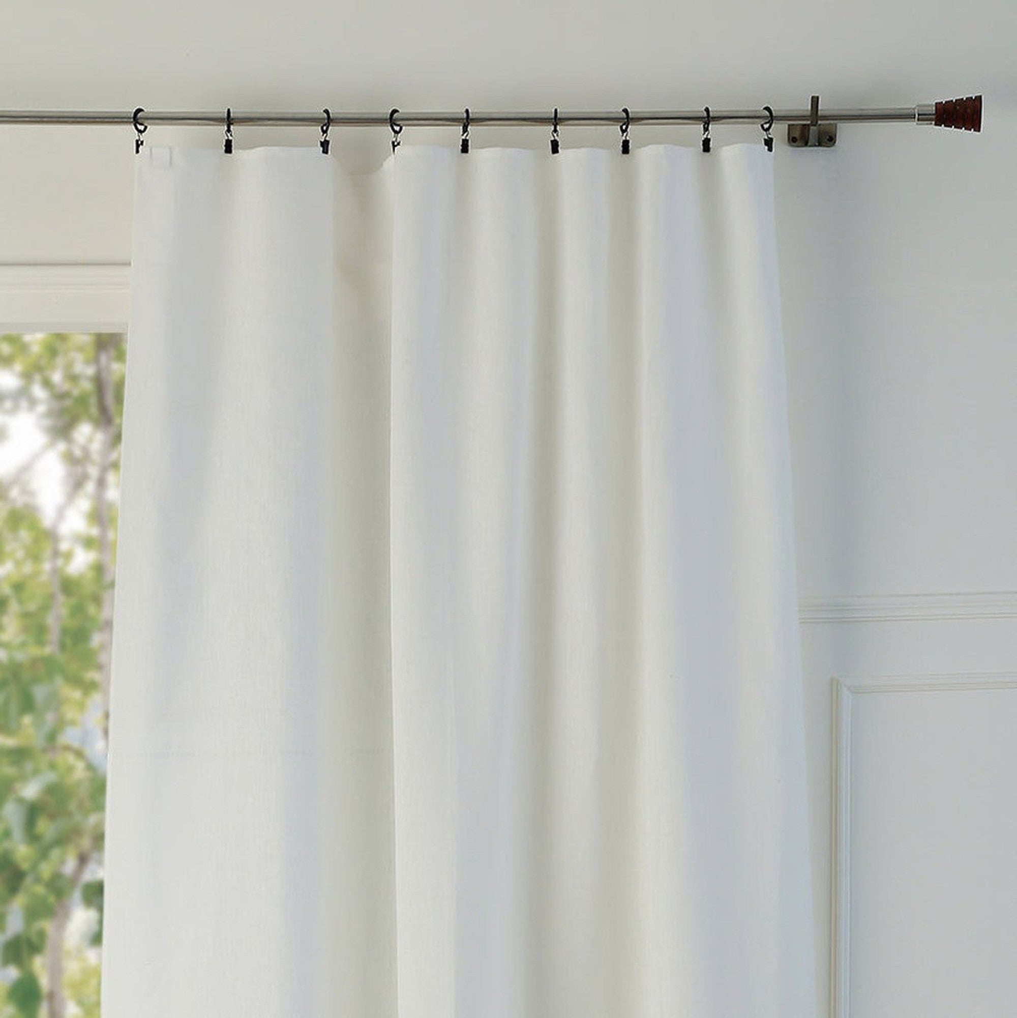 Paul - Cortina Panel - Lino Lavado - Blanco