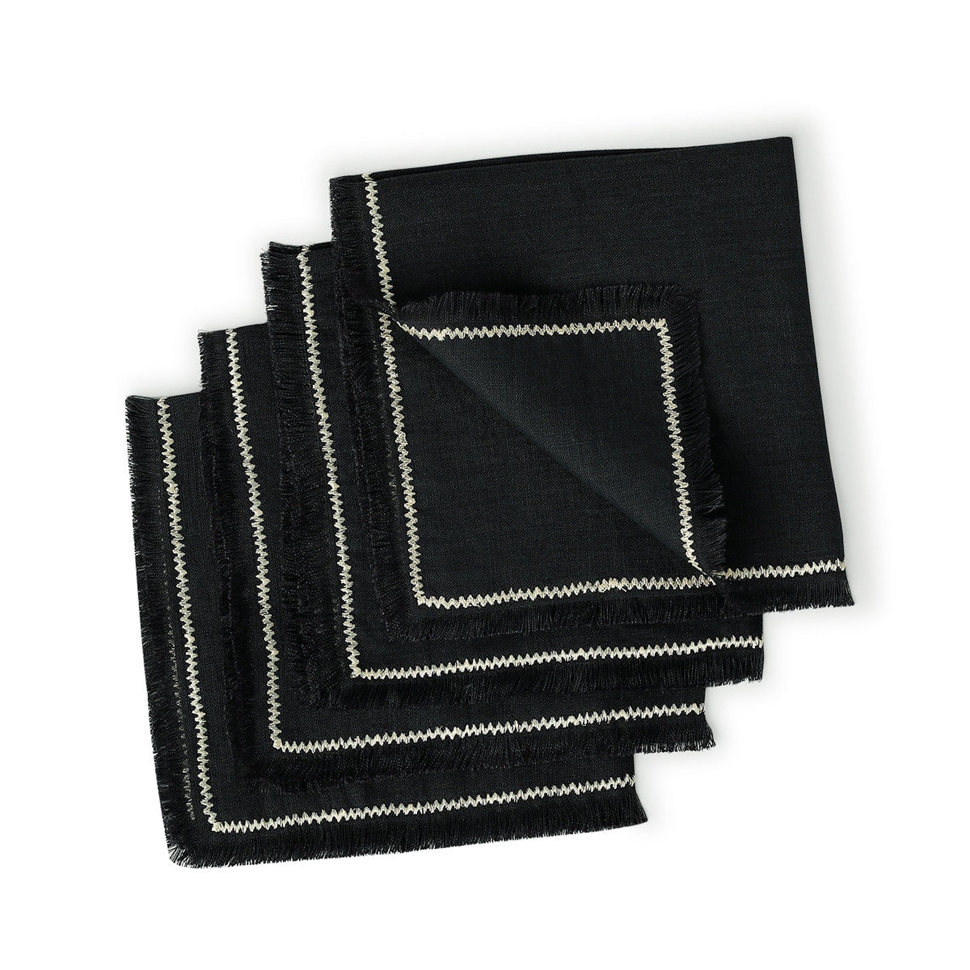 Gabriel - Lot De 4 Serviettes De Table - Fusain/Sable