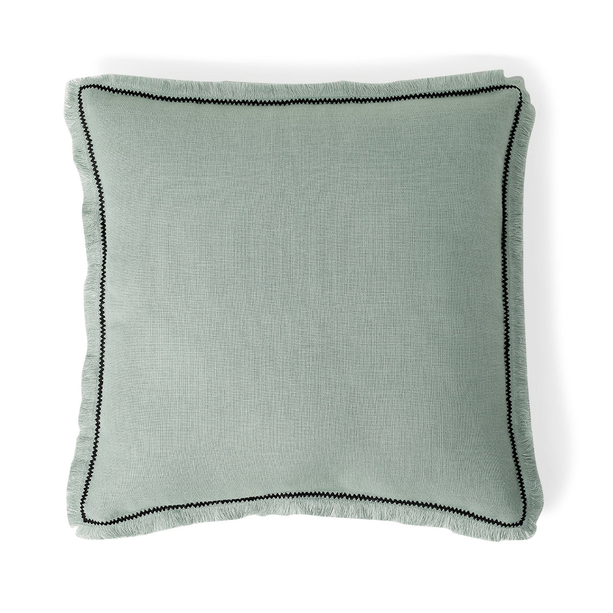 Gabriel - Cojín - Lino lavado - Verde celadón/Negro