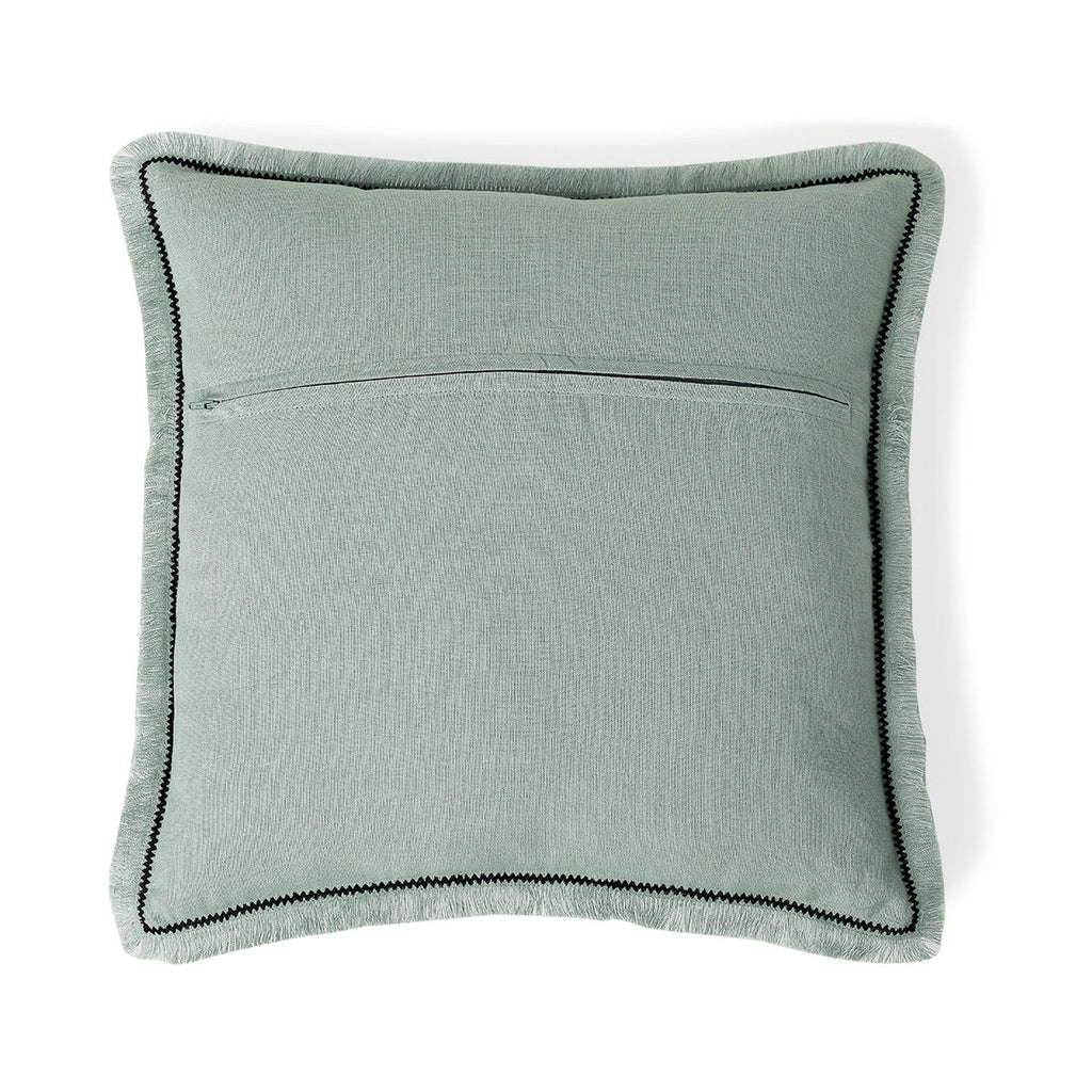 Gabriel - Cojín - Lino lavado - Verde celadón/Negro