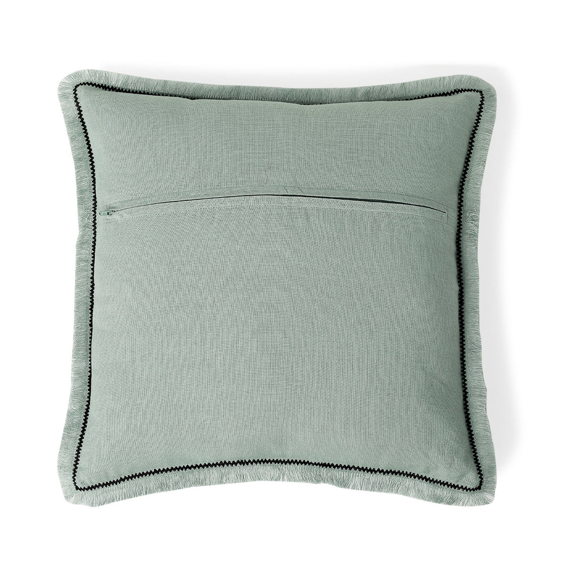 Gabriel - Cojín - Lino lavado - Verde celadón/Negro