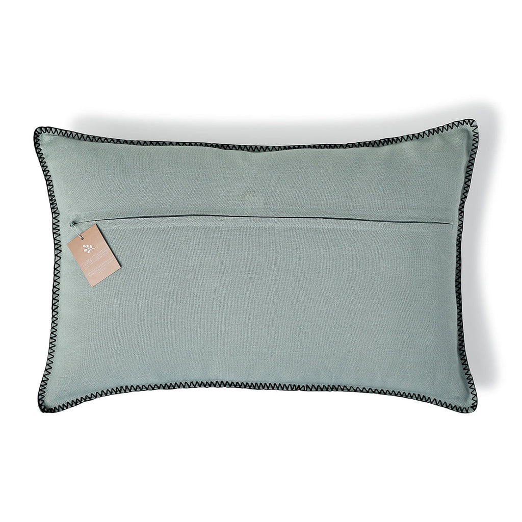 Maxime - Cojín - Lino Lavado - Celadón/Negro