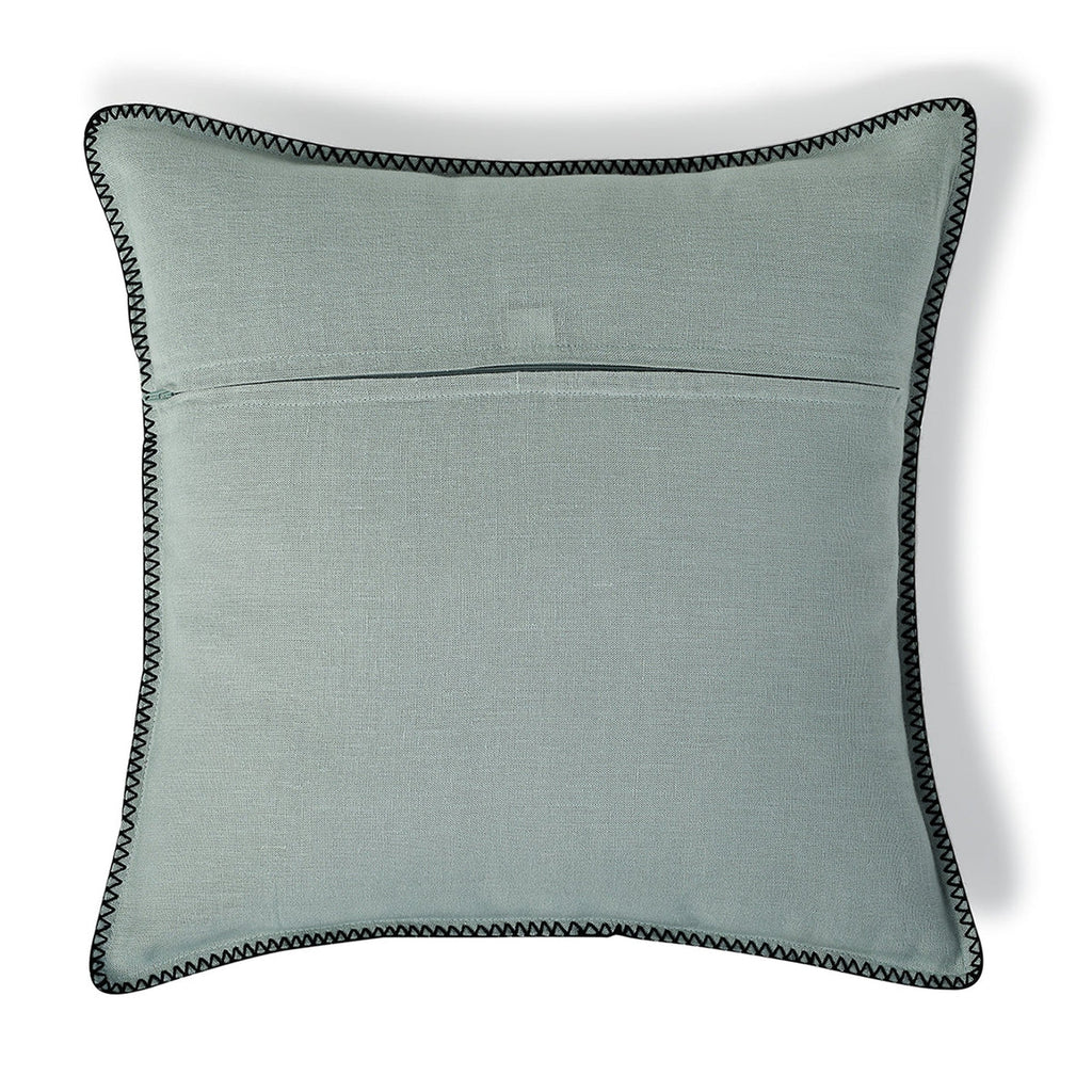 Maxime - Cojín - Lino Lavado - Celadón/Negro