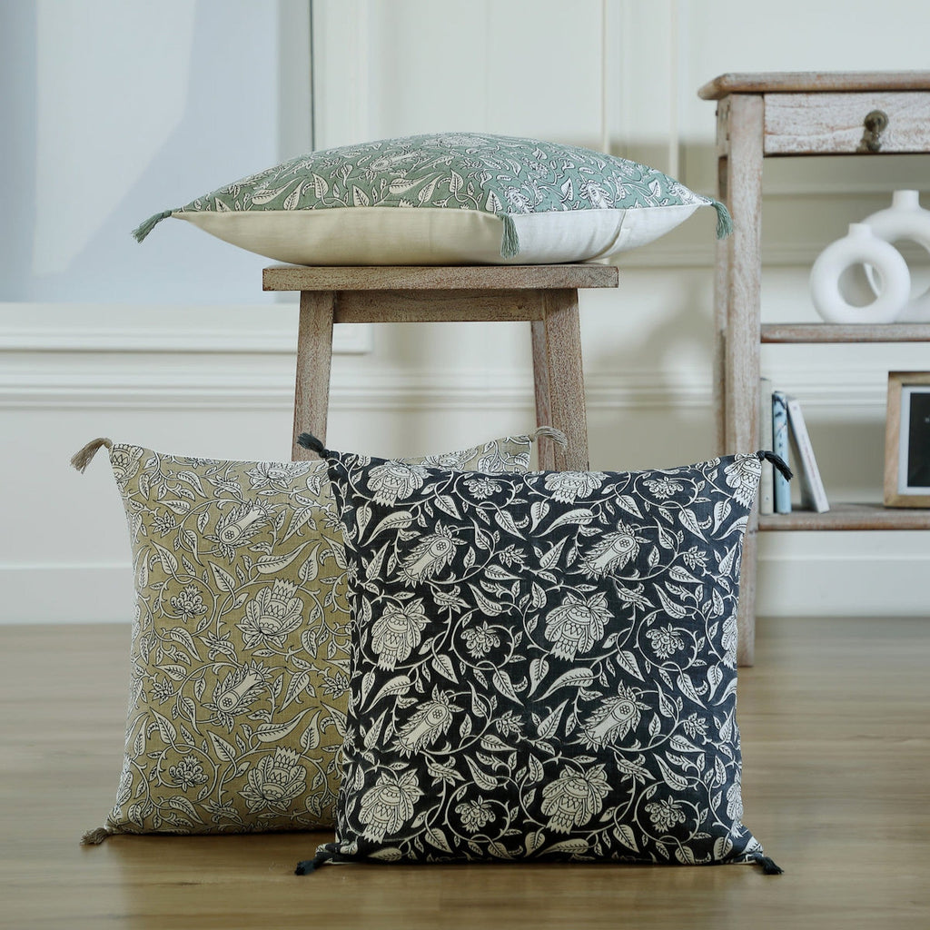 Noida - Coussin - Toile De Coton - Fusain