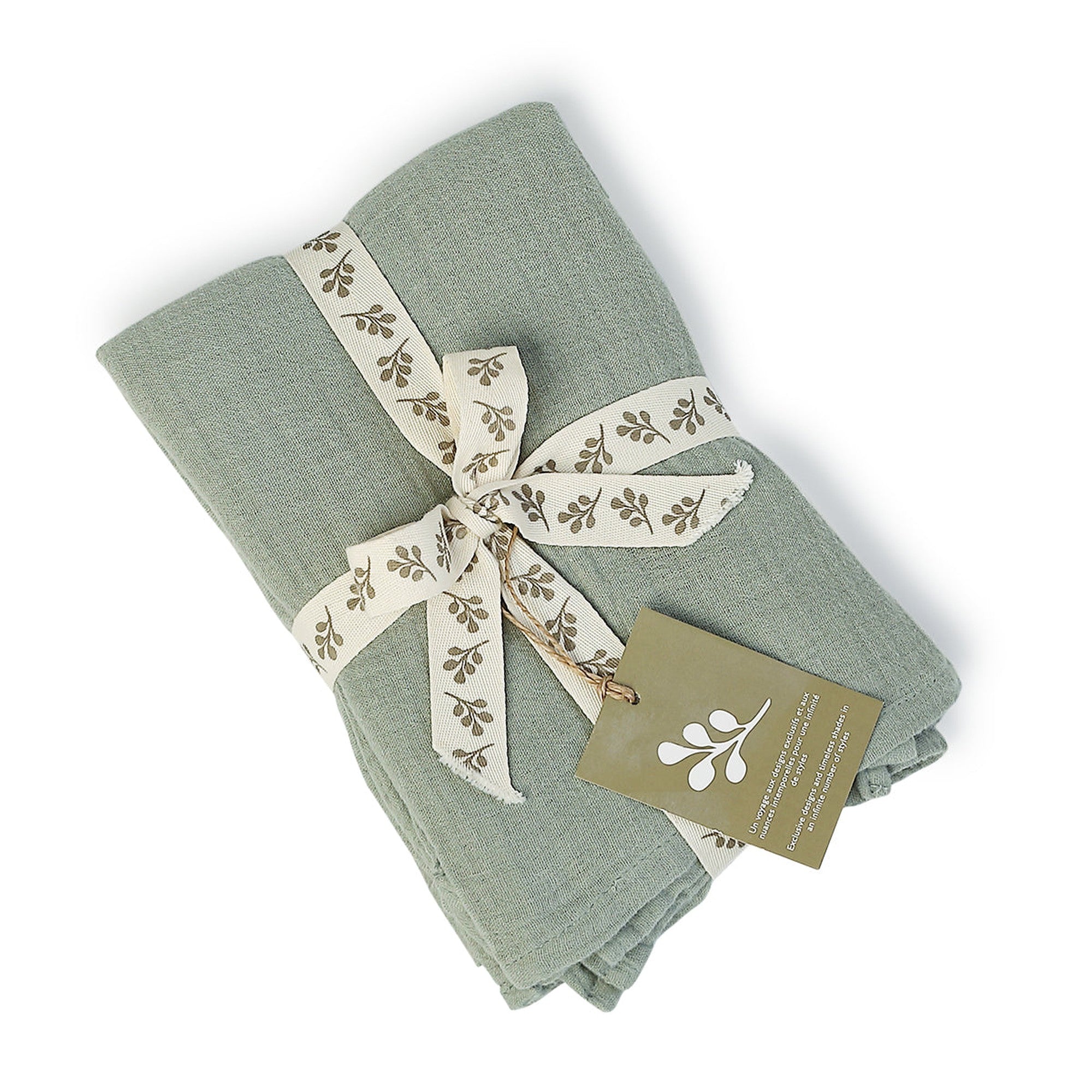Carla - Lot De 4 Serviettes De Table - Vert Céladon